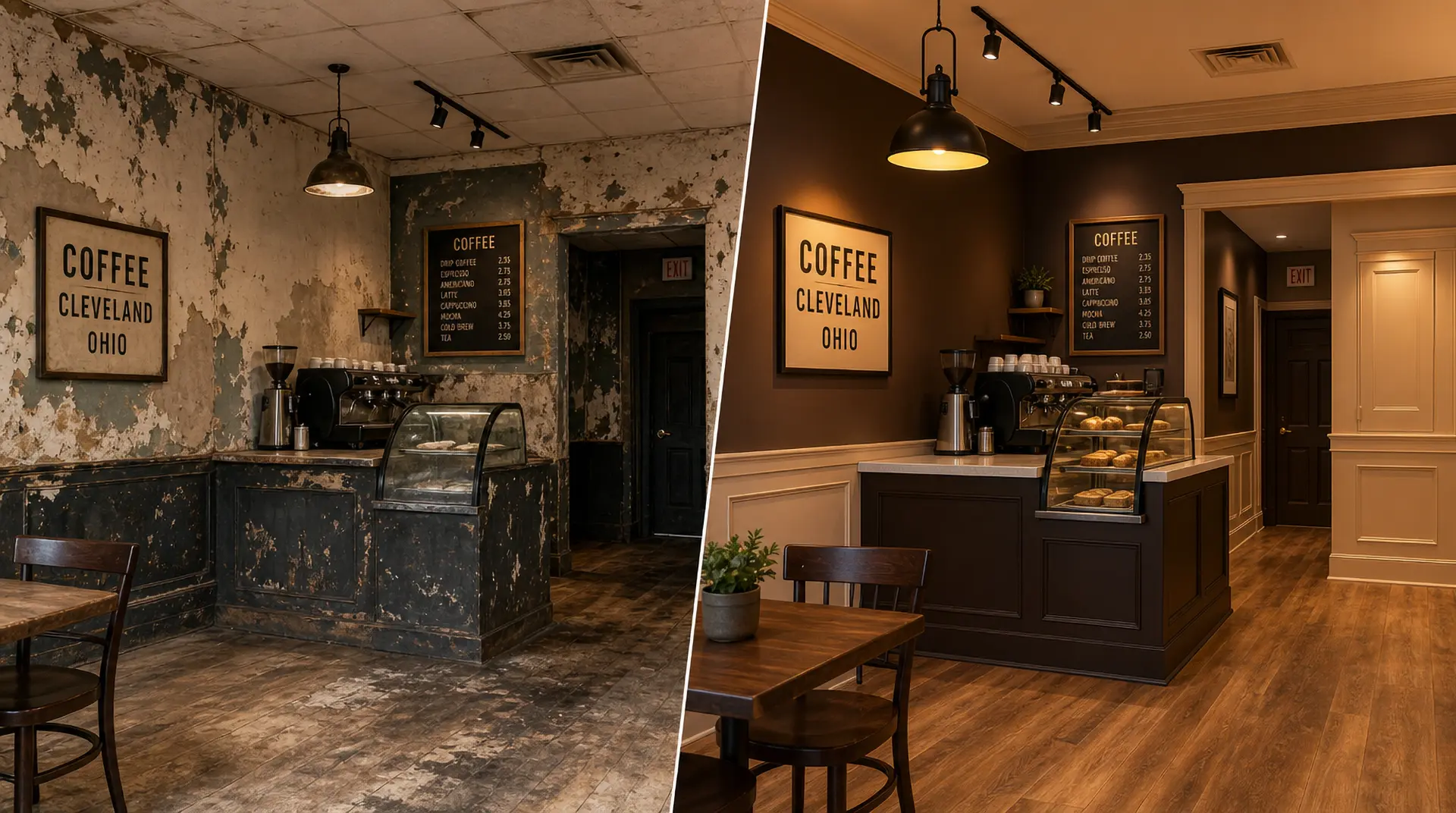 Commercial interior painting for a Cleveland retail storefront by PaintWorx